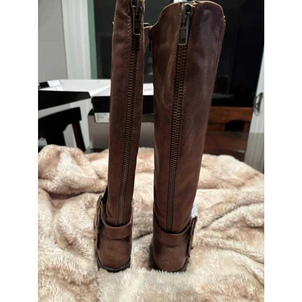 B52’s by Bullboxer Women's tall vegan leather Boots Brown US 7